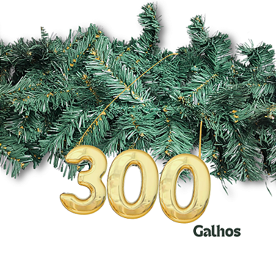 Festão Natal Aramado Verde 2,70 Metros - 300 Galhos