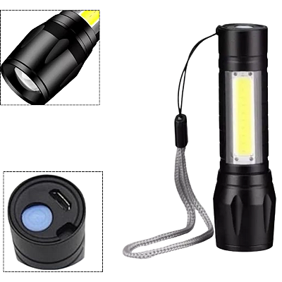 Mini Lanterna Tatica Led Alumínio Super Forte Recarregavel Usb