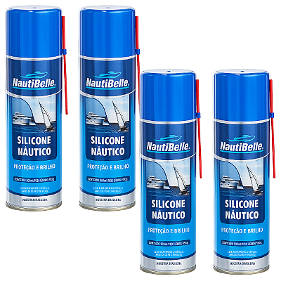 Lubrificação E Proteção Silicone Náutico Spray 300 ml 4 Unidades- Nautibelle