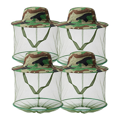 KIT 4 Chapéus Anti-Inseto Apicultor Para Abelhas Insetos Protetor Para Camping Ou Pesca