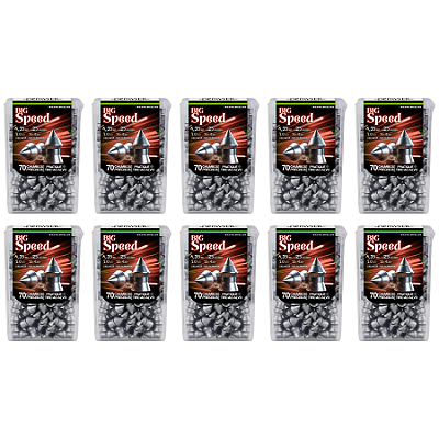Kit 10 Chumbinho Big Speed 6.35mm Carabina Perfura Pontiagudo Munição Chumbo 700 Unidades - Exclusivo Dépayser