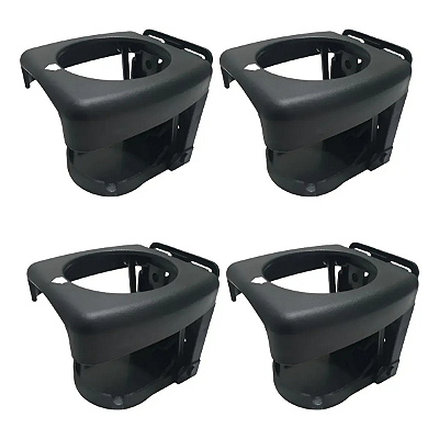 Kit 4 Porta Copos Dobrável Universal Preto Para Barco Carro Caminhão Ônibus Motorhome HR Náutica