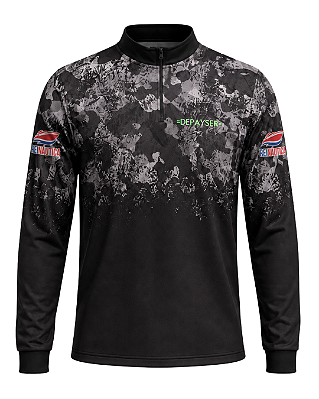 Camisa de Pesca Preta com Zíper UV 50+ Comfort Dépayser + Rei Náutica
