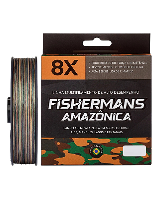 Linha Multifilamento Fishermans Amazônica 8X Marrom 150m 0,24mm 30lb
