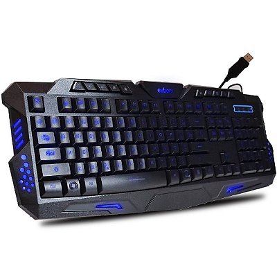 Teclado Gamer Usb C/ Fio 3 Cores De Iluminação Abnt Brasil