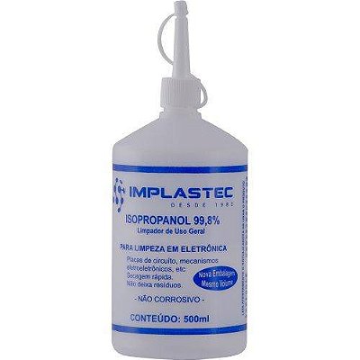 ALCOOL ISOPROPILICO 99,8% - FRASCO 500ML COM BICO APLICADOR