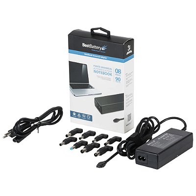 Fonte Universal Notebook 90W 15-20V/6A Max 8 Pinos
