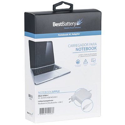 Fonte Para Notebook Apple Macbook Usb-C 4.3A 87W Branca