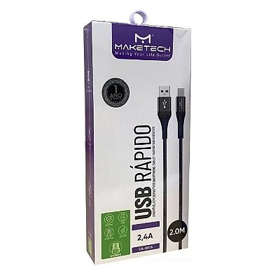 Cabo Usb Android Ca-201a 2m Preto Maketech