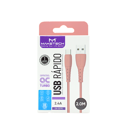 Cabo Usb Usb C Ca-227C 2M Vermelho Maketech