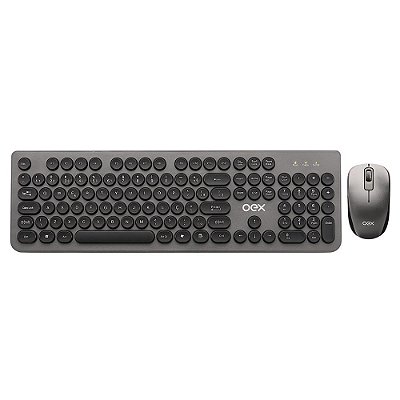 Kit Combo Teclado e Mouse pop + Sem Fio Abnt2 TM410 Chumbo - Oex