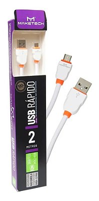 Cabo Usb Android V8 Emborrachado 2mt Maketech Ls-02