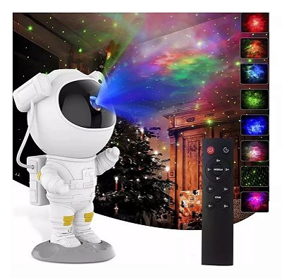 Projetor De Luz Noturna Astronauta Galáxia Estrelas Controle XH-0507