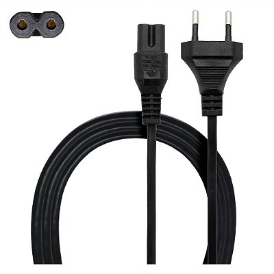 Cabo De Forca Tipo 8 Mini Bipolar 1,5M Para Barbeador