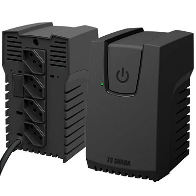 Estabilizador TS Shara Powerest 300VA, 4 Tomadas, Saida 115V, Entrada Bivolt, Preto 9101