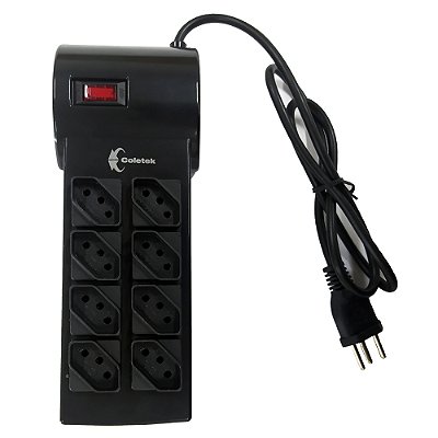 FILTRO DE LINHA 8 TOMADAS BIVOLT PRETO FL-82BK C3 TECH