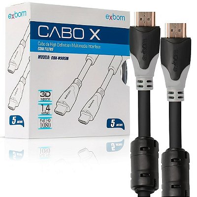 Cabo Hdmi 5 Metros 5mt Full Hd 1080p Banhado A Ouro Tv 3d