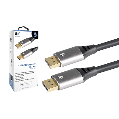 CABO DISPLAYPORT M + DISPLAYPORT M 1.4 - HBR 8K - C/ TRAVA - 3M 018-7500