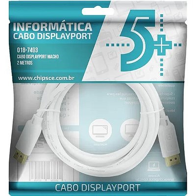 CABO DISPLAYPORT INFO - DISPLAYPORT + DISPLAYPORT 1.2 - BRANCO - 5M