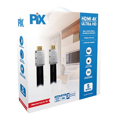 CABO HDMI 2.0 - 4K HDR 19P 5 METROS - FLAT DESMONTAVEL