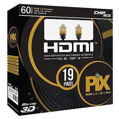 CABO HDMI GOLD 1.4 - 3D FULL HD 19P 60M - COM FILTRO