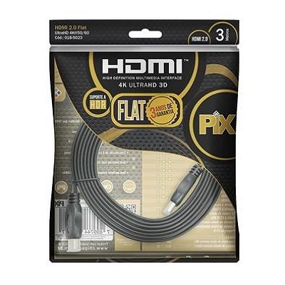 CABO HDMI FLAT GOLD - 2.0 4K HDR 19P 3M 018-5023