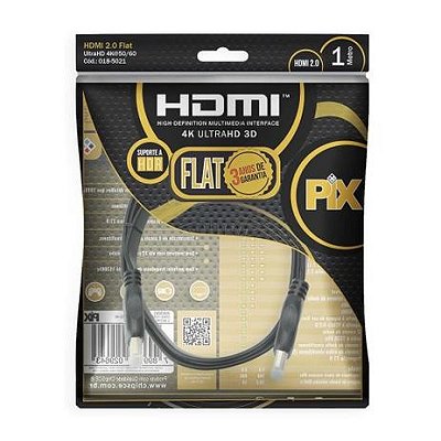 CABO HDMI FLAT GOLD - 2.0 4K HDR 19P 1M 018-5021