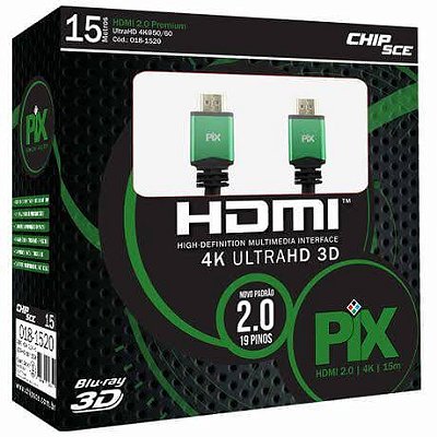 Cabo Hdmi Plus 2.0 4K Hdr 19P 15M Com Filtro 018-1520