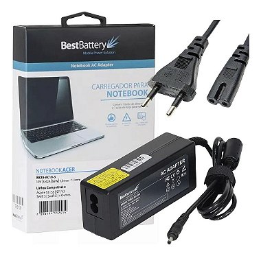 Fonte Carregador Para Notebook Acer 19V 3.42A 65W 3,00*1,00mm