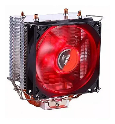 COOLER UNIVERSAL LED RED VERMELHO INTEL AMD FAN 1150 1151 AM3 AM4 DX-9000