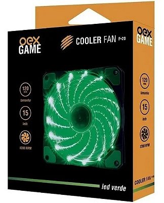 Cooler Fan Para Gabinete F20 15 Leds Verde Oex 1200rpm