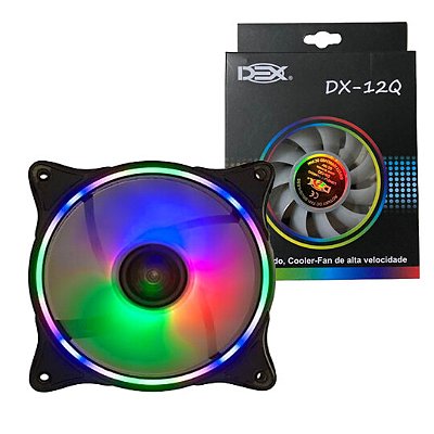 Cooler Fan 120mm com Led RGB Colorido Ring Light 12V 1200Rpm