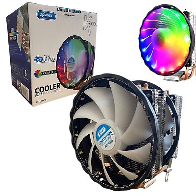 Cooler Universal Para Processador Fan Duplo Rgb 120mm Kp-Vr305
