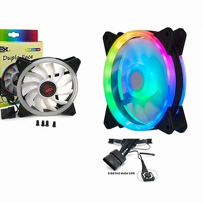 Cooler Fan Gabinete 120mm Rbg Dupla Face Dex