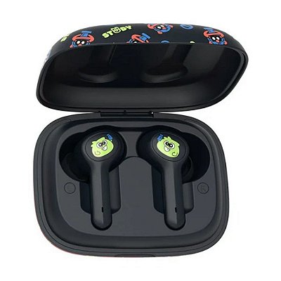 Fone de Ouvido Bluetooth Sem fio Intra Kids The Jellie Monsters Preto
