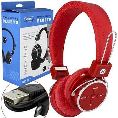Fone De Ouvido Bluetooth Sem Fio Corrida Android Ios Vermelho