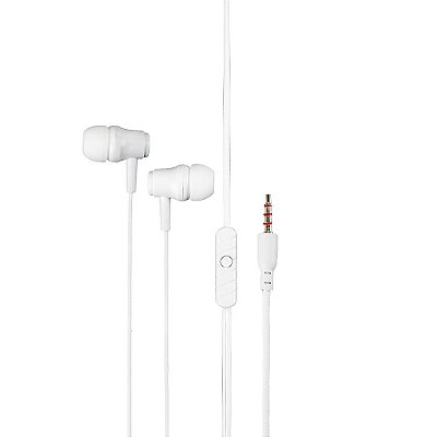 Fone de Ouvido Com Fio P3 Microfone Epp-047b Branco Maketech