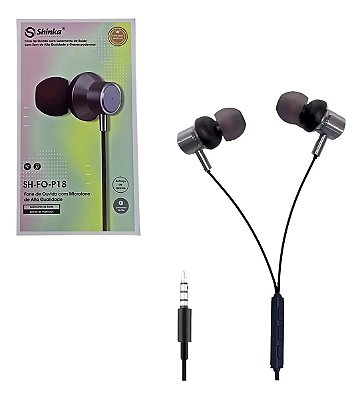 Fone De Ouvido Com Mic E Controle De Volume Shinka