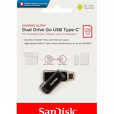 PEN DRIVE 128GB SANDISK ULTRA DUAL DRIVE USB 3,1 TIPO C