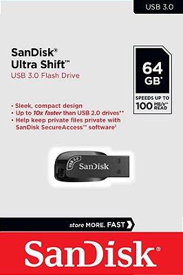PEN DRIVE SANDISK 64GB ULTRA SHIFT USB 3.0