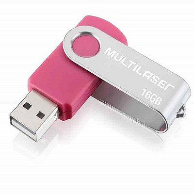 PEN DRIVE 16 GB TWIST ROSA USB 2.0 PD688 MULTILASER
