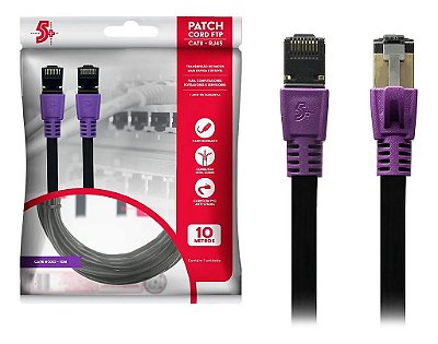 Cabo de Rede Patch Cord Cat8 Ftp 2000 Mhz / 40 Gbps - 10M - Roxo
