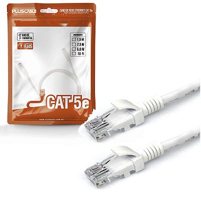 Patch Cord Cat.5E 2,5M Branco Pc-Ethu25Wh Plus Cable