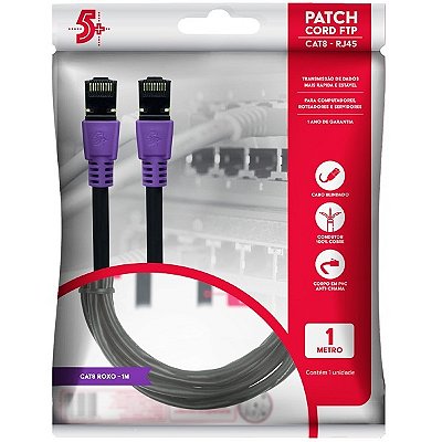 Cabo De Rede Cat8 Rj45 Ethernet Patch Cord 40gbps 2000mhz 1mt
