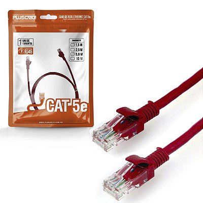 Cabo de Rede Cat.5E 2.5M PC-ETHU25RD Patch Cord PlusCable
