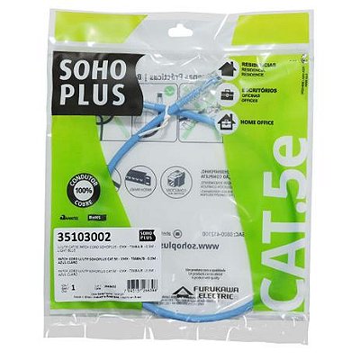 Patch Cord Cat.5E 0,5M Azul Soho Plus 35103002 Furukawa