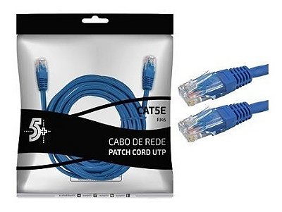 Cabo de Rede Patch Cord Cat5 E Utp - 10 M - Azul