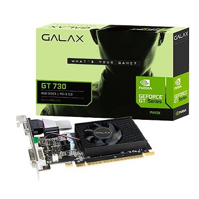 Placa De Vídeo Galax Geforce Gt 730, 4GB, DDR3, 128bits