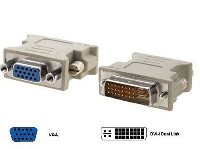 Adaptador Dvi-i (24+5) para Vga P/ Placa De Video Monitor, Projetor