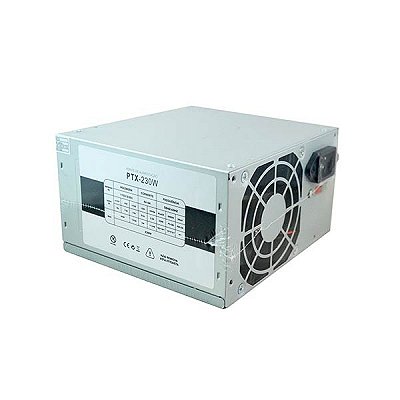 Fonte Atx 230W Reais Hoopson Bivolt 20+4 Pinos 2 Sata 2 Ide